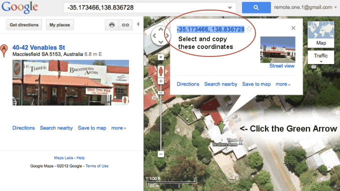 How to copy my GPS coordinates from google maps