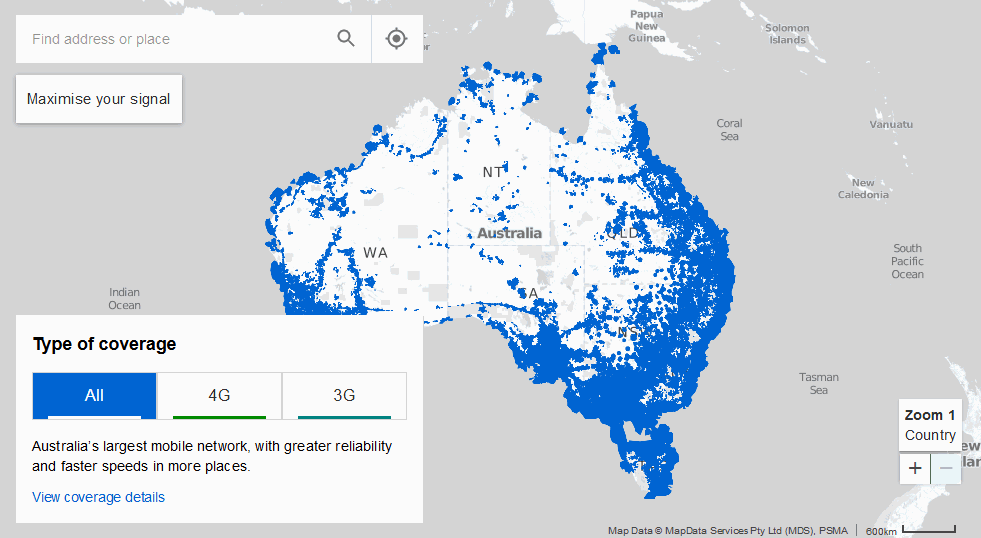 Telstra Mobile Coverage Map