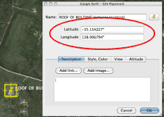 Copy your Latitude, Longitude from Google Earth  Drop Pin